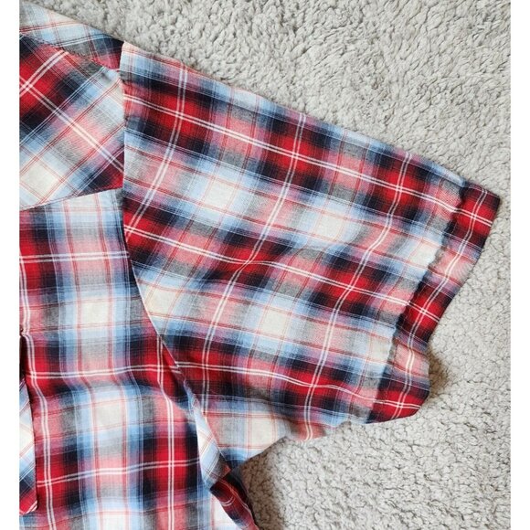 2x VTG Ely Plains BIG MAN Plaid Pearl Snap Short Sleeve Western Shirt Size 2X - Picture 6 of 16
